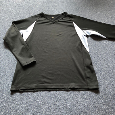Sportshirt Sporttop Trainingshirt Laufshirt Crane Gr. L schwarz hellblau  