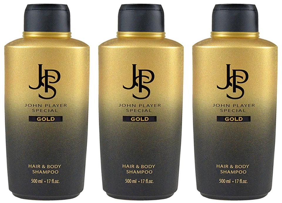 John Player Special GOLD Hair & Body Shampoo JPS Duschgel 3 x 500 ml Sparset NEU