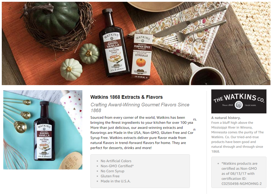 WATKINS EXTRACTS Pure and Imitation Flavorings YOUR CHOICE From Up To