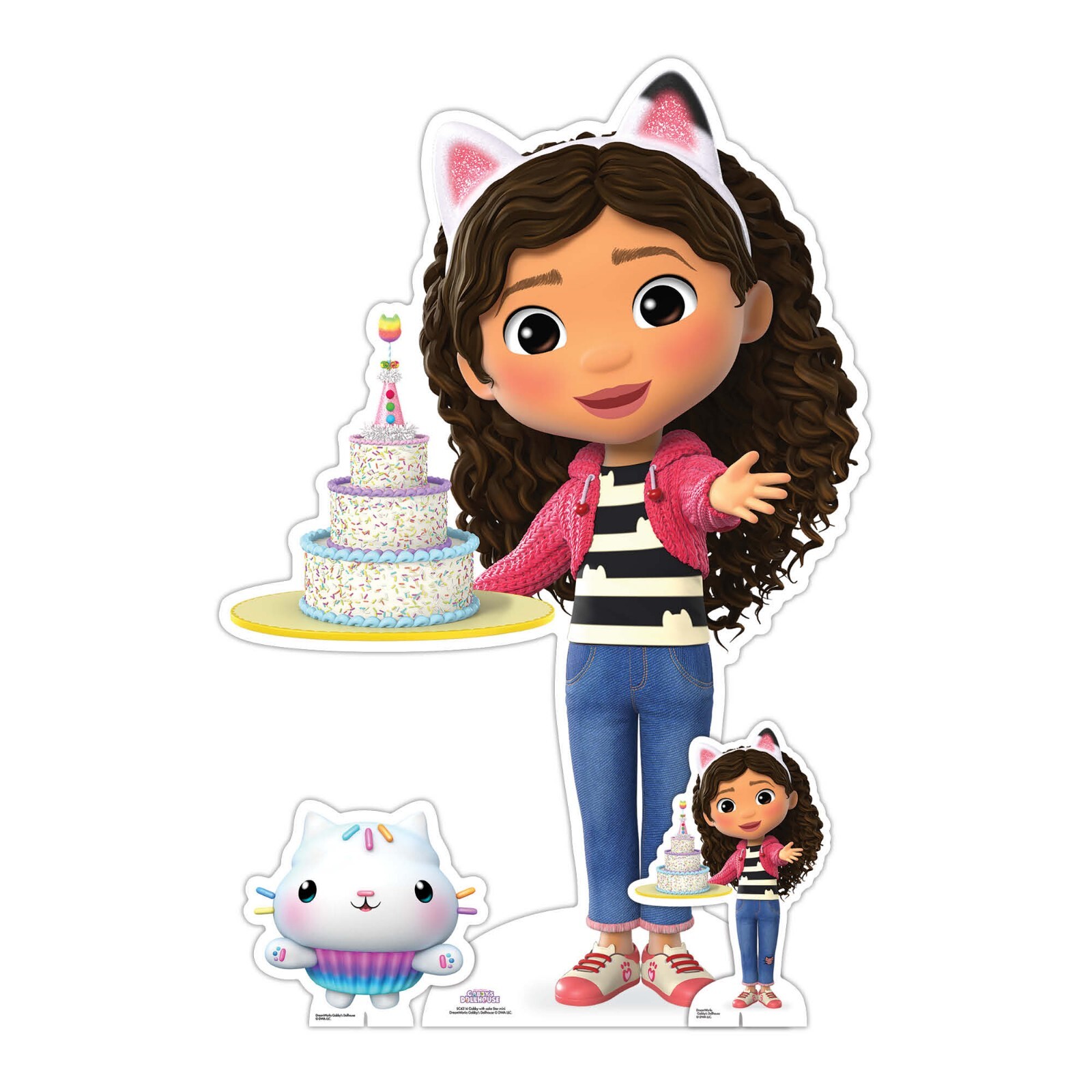 Gabby with Cake Gabby's Dollhouse Official Cardboard Cutout with 2 FREE Minis