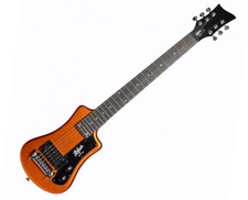 Hofner Shorty Electric Travel Guitar W/ Gig Bag - Metallic Orange