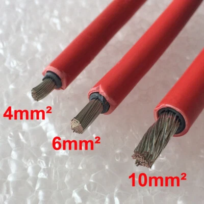 TEOV 1-100m Solarkabel Verlängerungskabel Schwarz + Rot 4mm² 6mm² Solarpanel Stecker