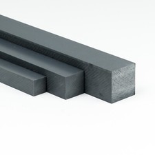 PVC Vierkant 100x100mm grau Länge wählbar PVC-U 4-kant Stab Kunststoff Stange