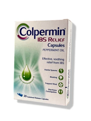 Colpermin IBS Capsules 20's - Reduces Spasms & Cramps In Large Bowel -
