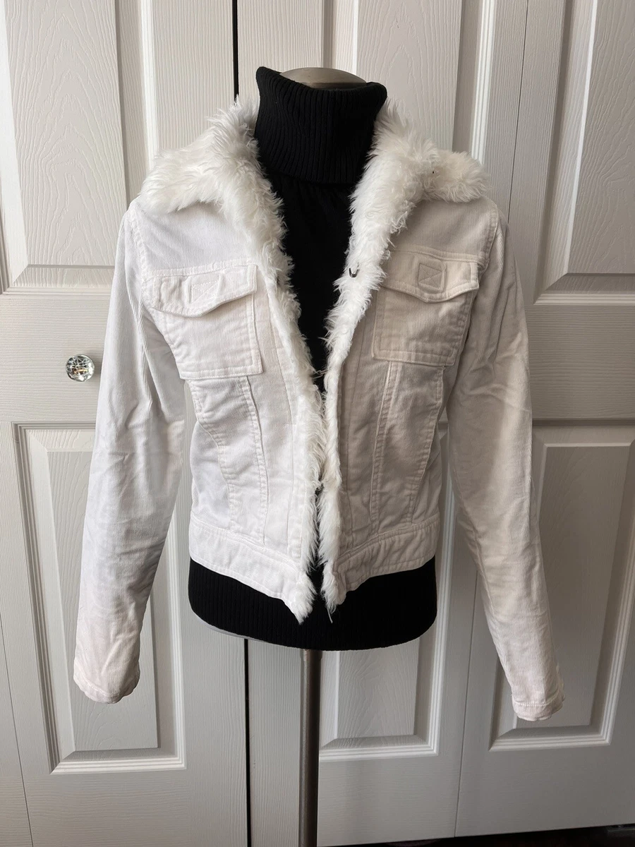 Faux shearling trim corduroy deals jacket