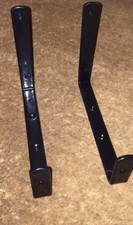 BRACKETS 1 PAIR STRONG GARDEN WINDOW BOX BLACK PLASTIC COATED id.215mm 25/5 mm