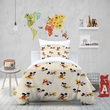3D Pattern Mickey Mouse Apricot Quilt Cover Set Duvet Cover Bedding Pillowcases