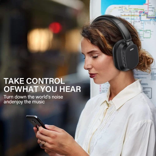 Wireless Headphones Bluetooth Noise Cancelling Stereo Earphones Over Ear Headset - Picture 10 of 12