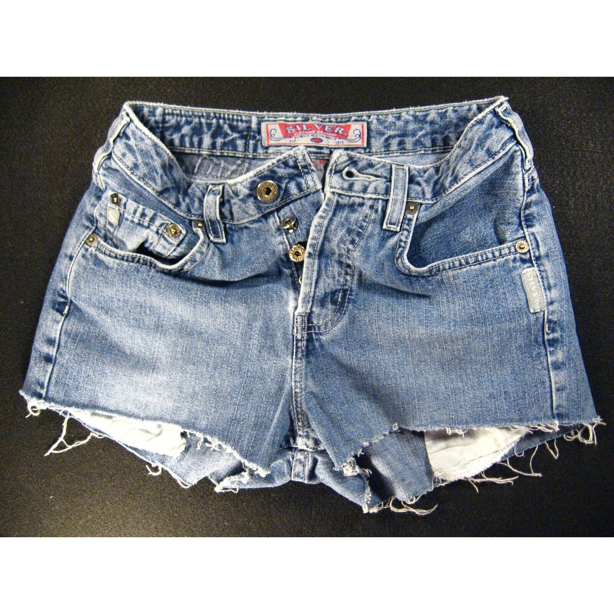 Silver CUTOFF JEANs SHORTS Cut Off W 24 Hot Pants Daisy Duke 