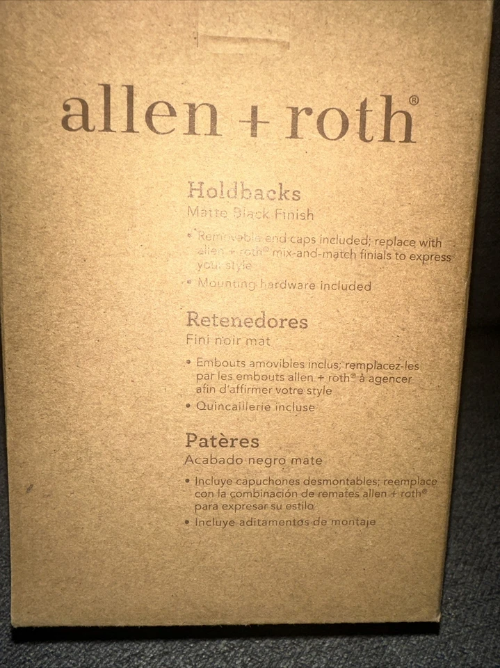 Allen + Roth Holdbacks acabado negro mate #0634465 nuevo en caja Foto 3 de 4