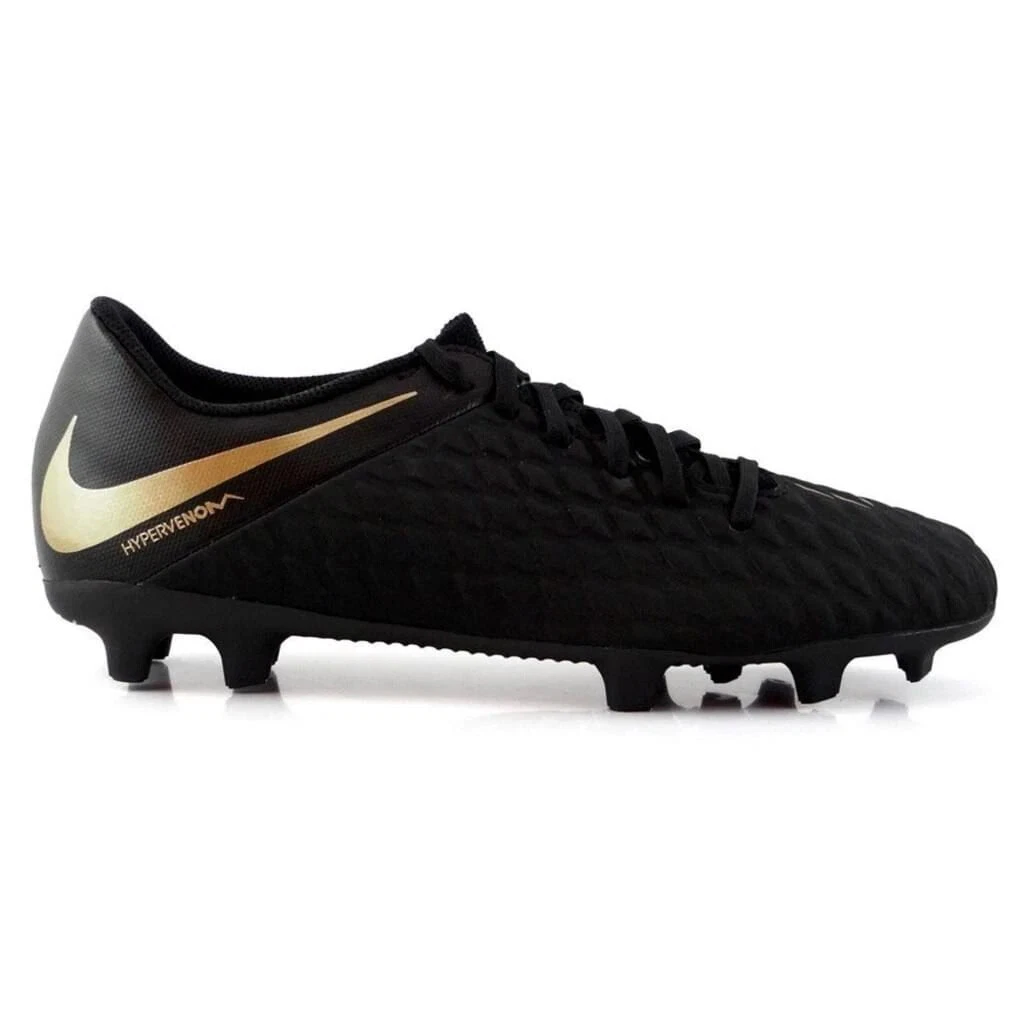 Misbruik Afbreken Wees tevreden Nike Men&#039;s Hypervenom Phantom 3 Club FG Soccer Cleats AJ4145-090 Black/ Gold BX18 | eBay