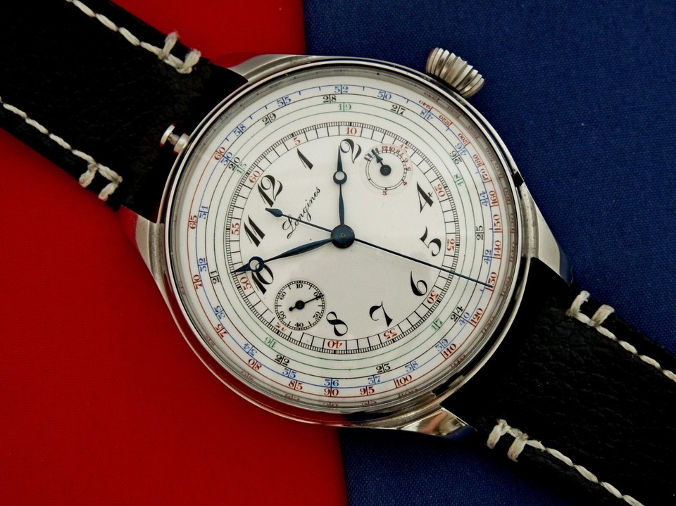 Rare Pocket Watch Movement Longines Doctor Chronograph in Wrist Watch