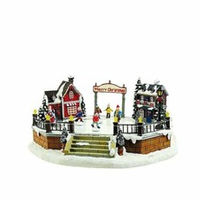 CARILLON di NATALE PISTA di PATTINAGGIO su GHIACCIO LUCI LED E MOVIMENTO 60033