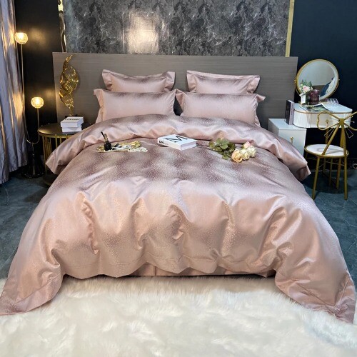 Thicken Bedding Set Egyptian Cotton Jacquard Soft Duvet Cover Flat Bed