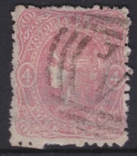 c. 1860 VIC 4d Red QV Beaded Ovals Victoria Australia Used           REF: QVB089