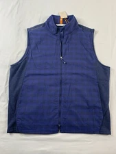Peter Millar Crown Sport Mens Fuse Elite Flannel Vest Navy Blue Sz XL NWT $220