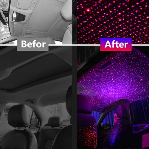 2pcs Car USB Interior Roof Atmosphere Star Night Light Lamp LED Projector Lights - Picture 9 of 10