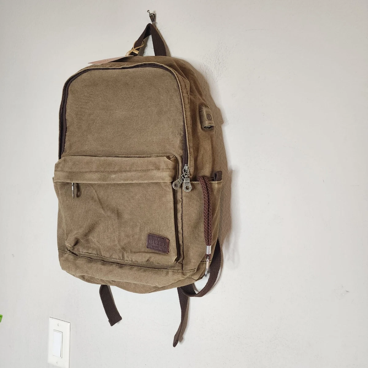 Unisex Canvas Backpack - Black, Grey, Green or Khaki