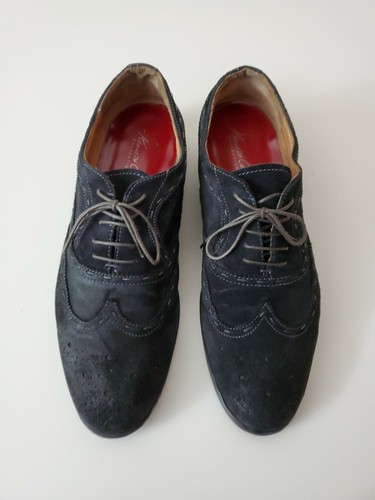 Vintage Black Suede Mens Shoes Size 