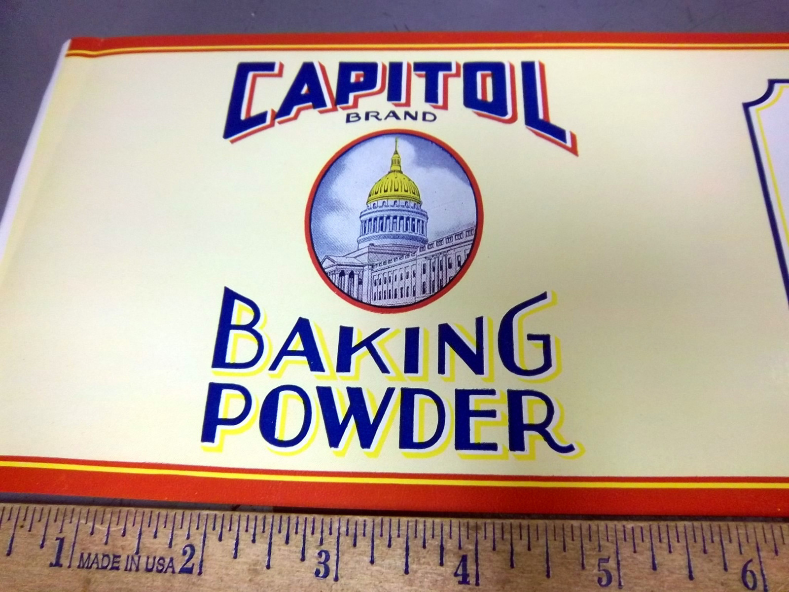 Vintage Original Label, 1930s Capitol Baking Powder Can Label great ...