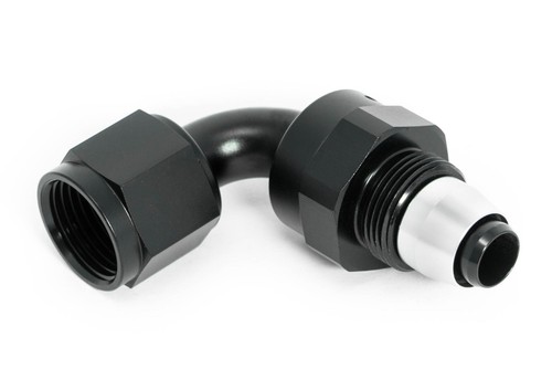 PTFE Alu Fitting Dash 3 / -3 AN / JIC 3 Anschluss 90° Schwarz eloxiert - Picture 2 of 8