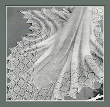 Baby Heirloom Shawl Knitting Pattern 2ply 50 x 50" 993