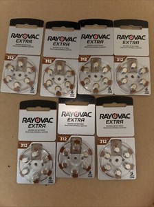 Rayovac Extra Hearing Aid 312 Size batteries Zinc air Mercury free 42 Cells