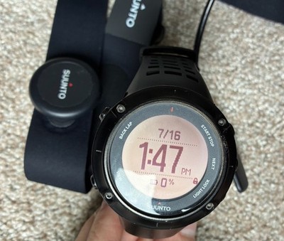 Suunto Ambit3 Sport GPS Running Watch Black w/ HR Chest Strap & Cable