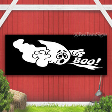 GHOST HALLOWEEN BOO GHOSTS Indoor Outdoor Banner Sign with grommets