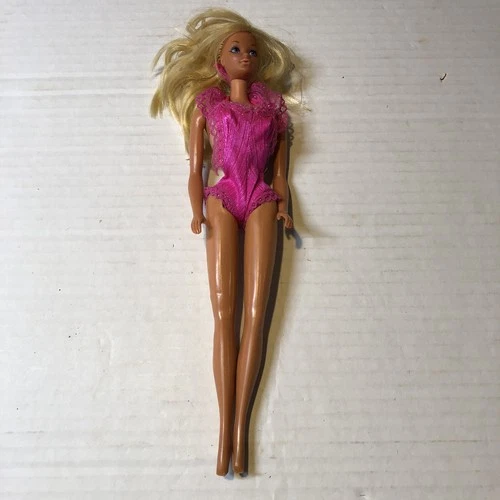 Vtg Barbie Doll Blonde Hair Pink Bathing Suit DSN
