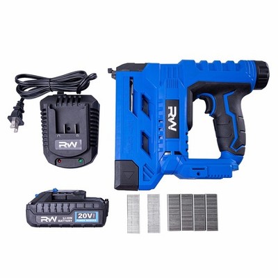 RealWork 20V Cordless Combo Tool - Brad Nailer/Staple Gun with Battery & Charger