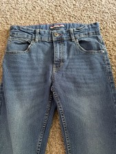 Tommy Hilfiger Boys Straight Fit Blue Denim Jeans Size 16 Medium Wash