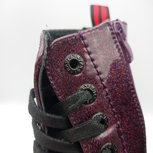 Heavenly Feet Women's Boots Size 6 Purple Glitter Lace Up with Zip Pair - Picture 15 of 17