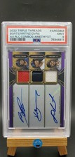 2022 Topps Triple Threads Devers/Bogaerts/Martinez Triple Auto PSA 9 #ARC-DBM
