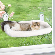 Cat Window Perch, Cordless Cat Hammock Window Seat with Cozy Pad Bed Cover for I