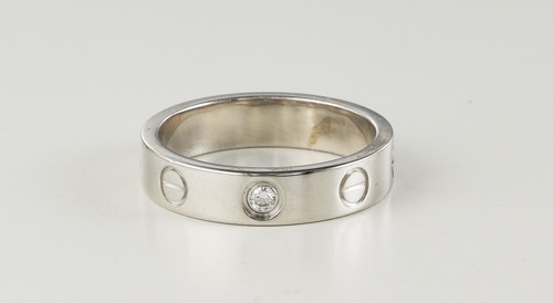 Cartier Love Rind in 18K White Gold with Diamond, 4.3g, size  4 3/4