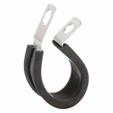 304 Stainless Steel Cushioned Cable Clamp Loop Strap Black 3/4"