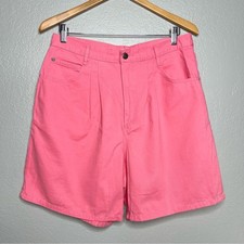 Vintage 80s/90s High-Waisted Pleated Mom Shorts bubblegum pink L/XL cherokee