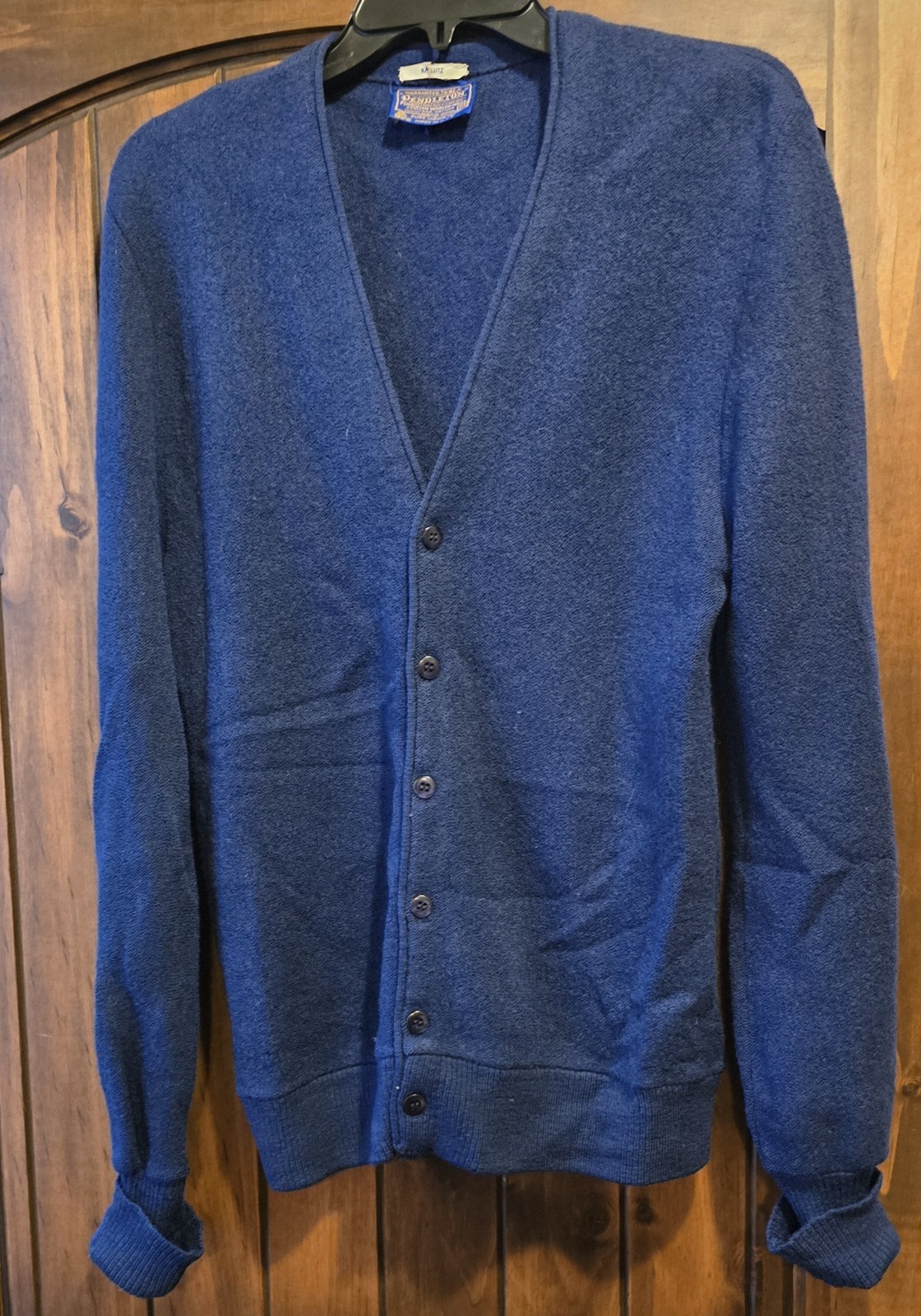 Pendleton Wool Sweater Medium Button Up V Neck Bl… - image 1