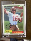Joe Montana Signed Reprint Topps Rookie Card 1981 #216 Beckett AUTO 49ers