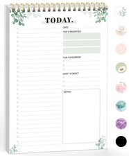 Forvencer To Do List Notepad with 52 6.5"x 9.8"-Daily, Watercolor Greenery