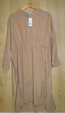Miss Sparrow London Women's Medium Camel Waisted Dress Rayon/Polyester Blend 