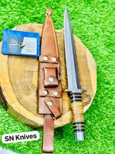Arkansas Toothpick Dagger Handmade D2 Dagger Hunting  knife &Leather Sheath