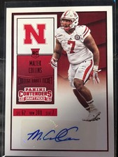 2016 Contenders Maliek Collins (Draft Ticket Red Foil) Nebraska RC Auto SP!