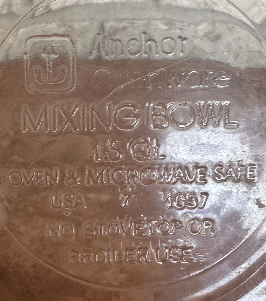 Anchor Hocking Glass Mixing Bowl 1.5qt Oven And Microwave Safe Made In USA - Image 2 of 4