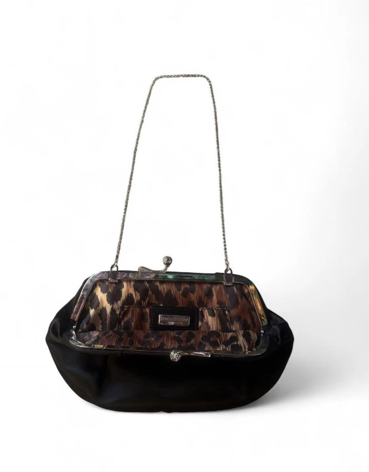 Bolso de Mano Dolce & Gabbana Negro con Forro de Leopardo  Foto 3 de 4