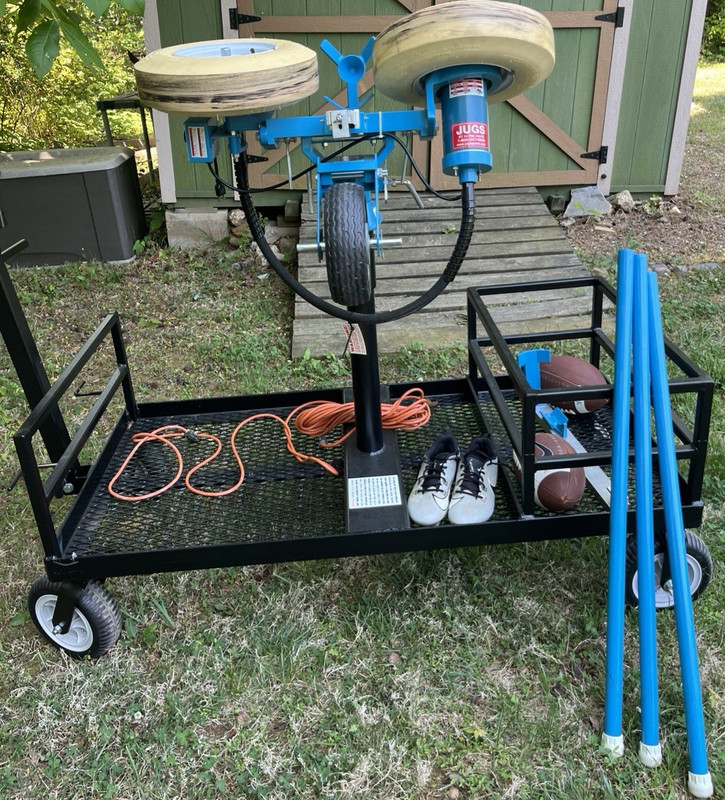 JUGS Football Machine Passing Trainer, Electric Corded, Adjustable Speed