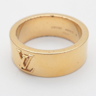 LOUIS VUITTON ゴールドリング Louis Vuitton Bague LV Instinct Ring Metal M Gold M00513 Authentic