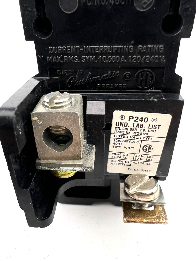Siemens P240 40 Amp 2 Pole Circuit Breaker Pushmatic Type P  240V — NEW READ