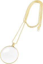 5X Magnifier Monocle Lens Necklace Chain Vintage Magnifying Glass loupe Clear